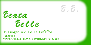 beata belle business card